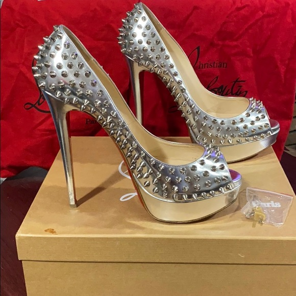 Christian Louboutin Lady Peep Spikes 150mm - Picture 3 of 10